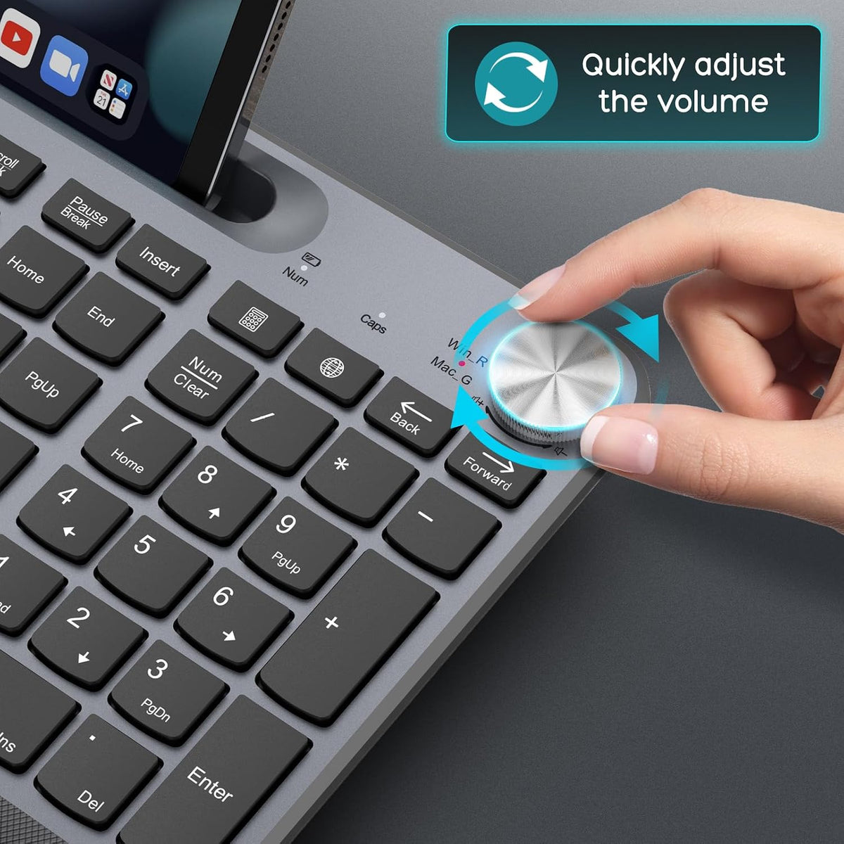 GAMCATZ Ergonomic Wireless Keyboard and Mouse with Wrist Rest，Phone Holder - ...