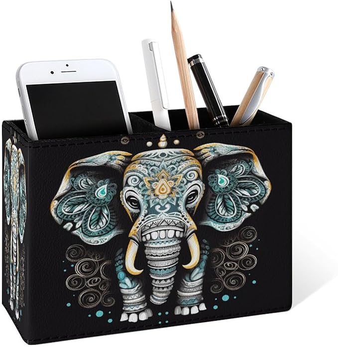 Famame Vintage Lotus Ethnic Elephant Pencil Holder by Famame