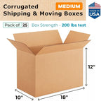 Medium Shipping & Moving Boxes 18"L x 10"W x 12"H - Image 2
