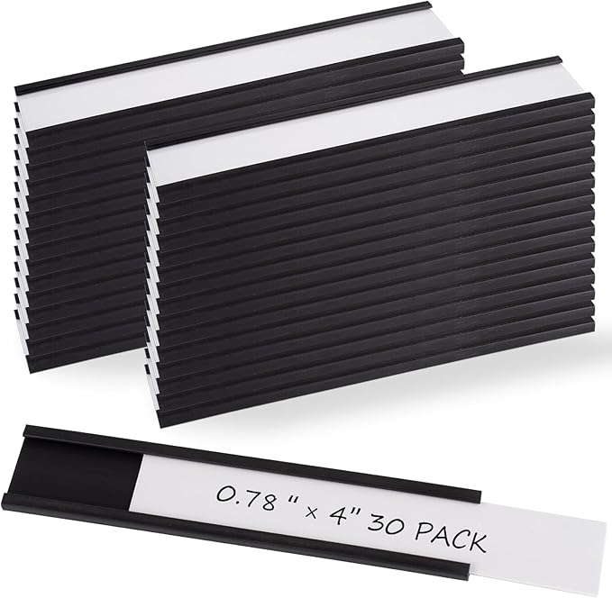 Realth C Channel Magnetic Label Holders 30 Pack 0.78" x 4" by Realth