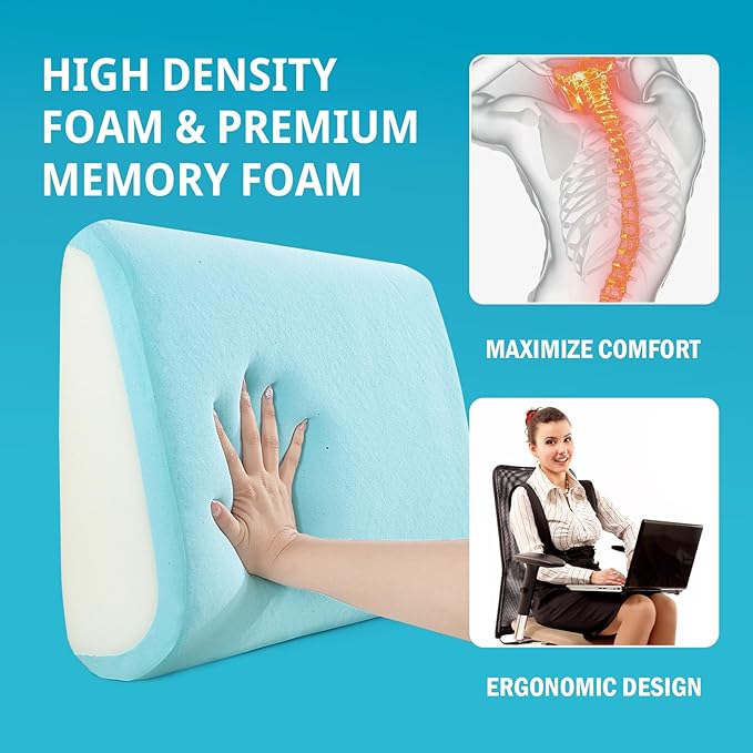 HOMBYS Lumbar Support Pillow for Recliner Chair, Memory Foam Back Support - Image 2