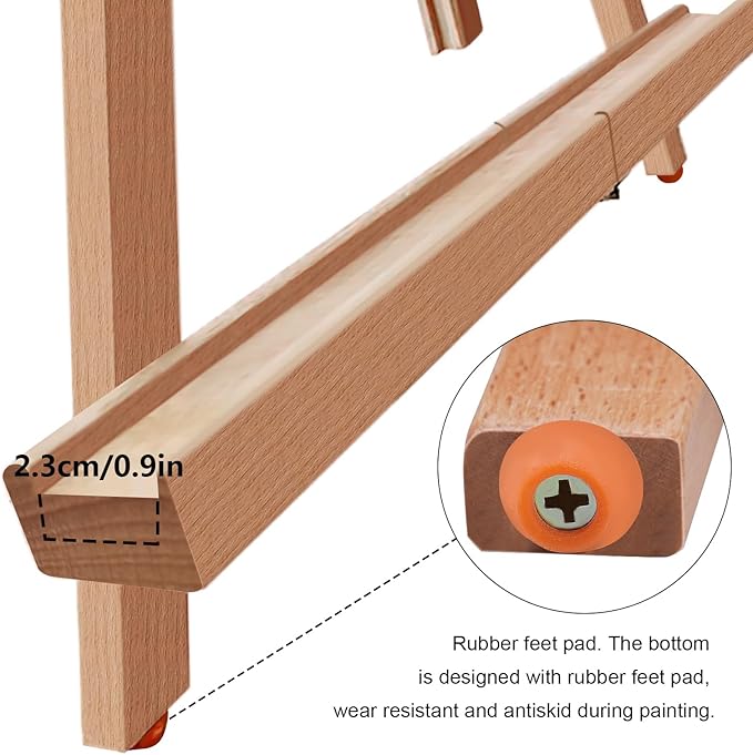 Miratuso Painting Easel, Folding Wooden Tabletop Easel Stand Holds Highest to - Image 3