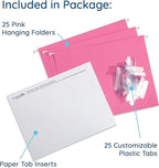 Blue Summit Supplies 25 Pink Hanging File Folders Letter Size, Reinforced - Image 2