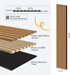 Olanglab Wood Slat Wall Panels 4 Pack, Wooden Acoustic Wall Panels, 94.5"x12.6" - Image 2