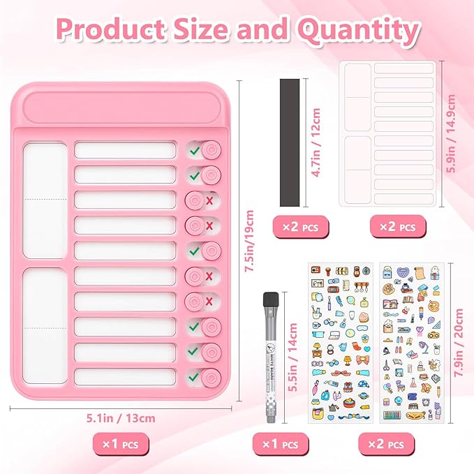 Audab Dry Erase Chore Chart for Kids, Magnetic Checklist Board, My Chores - Image 4