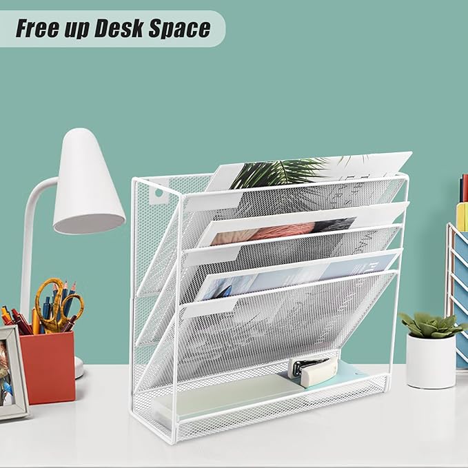 EASEPRES Desk File Organizer Mesh 4-Tier, Hanging Wall Mount Document - Image 5