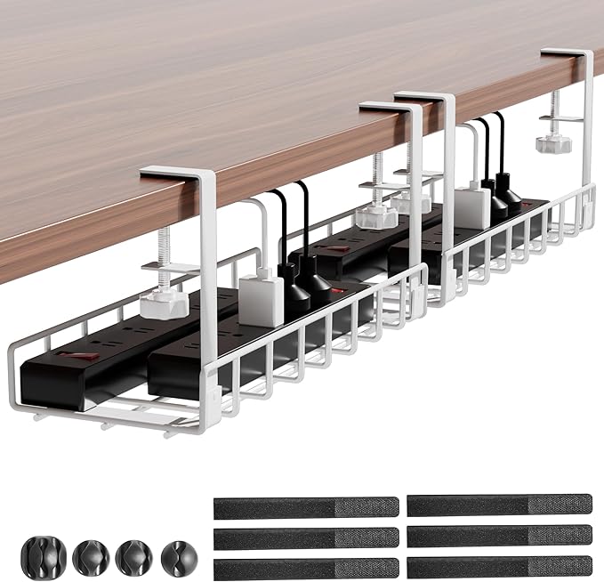 Under Desk Cable Management Tray 2 Pack, Xpatee Upgraded Wire Management No by Xpatee