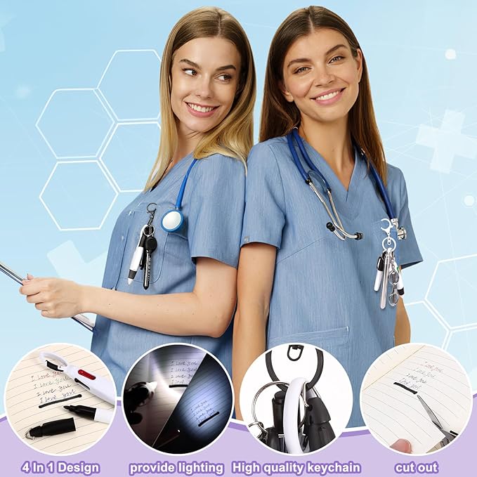 12 pcs Nurse Pen Set Two Colors Black Silver Include Permanent Marker Pen Pen - Image 7