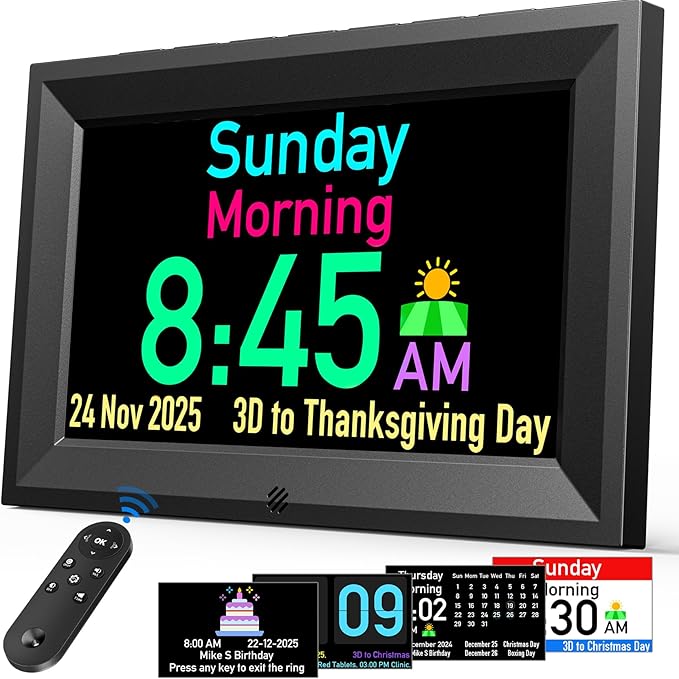 GOLOZA 7'' Digital Dementia Clock, Talking Clock by GOLOZA