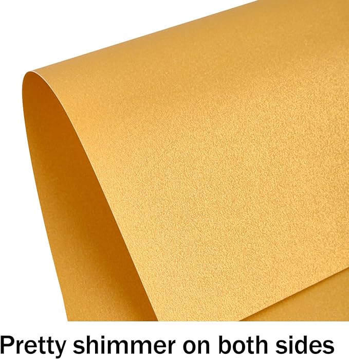 100 Sheets Gold Shimmer Cardstock 8.5 x 11 Metallic Paper, Goefun 80lb Card - Image 3