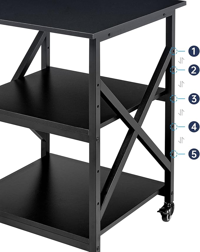 Fannova Printer Stand, 23.6 x 23.6 x 30.1 Inches Large Square Printer Table - Image 6