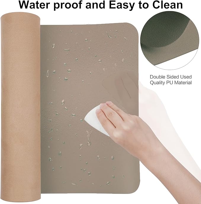 Boutilon Leather Desk Pad Protector, Non-Slip Mouse Pad, Laptop Desk Pad - Image 5