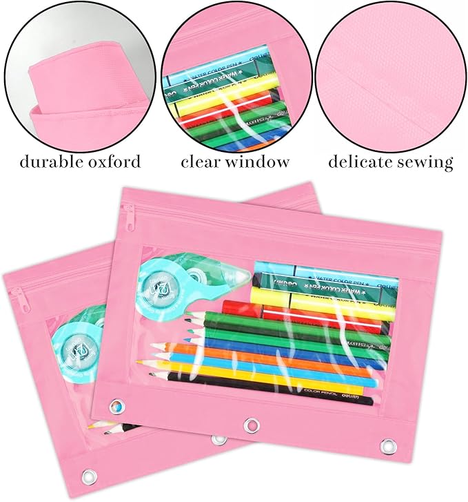 YoeeJob Pencil Pouch for 3 Ring Binder, Zipper Binder Pencil Pouches Bulk - Image 5