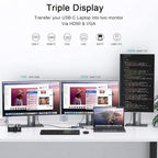USB Docking Station GIQ USB C HUB USB 3.0 to Dual HDMI VGA Adapter Triple - Image 5