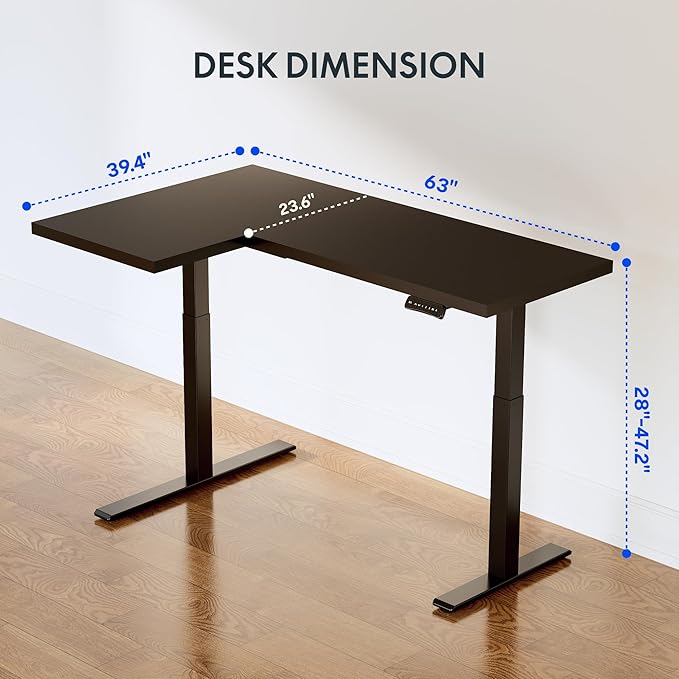 FLEXISPOT Pro Corner Desk Dual Motor L Shaped Computer Electric Standing Desk - Image 3