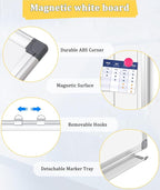 AMUSIGHT Double-Sided Magnetic Whiteboard, Large White Board Marker Board - Image 4