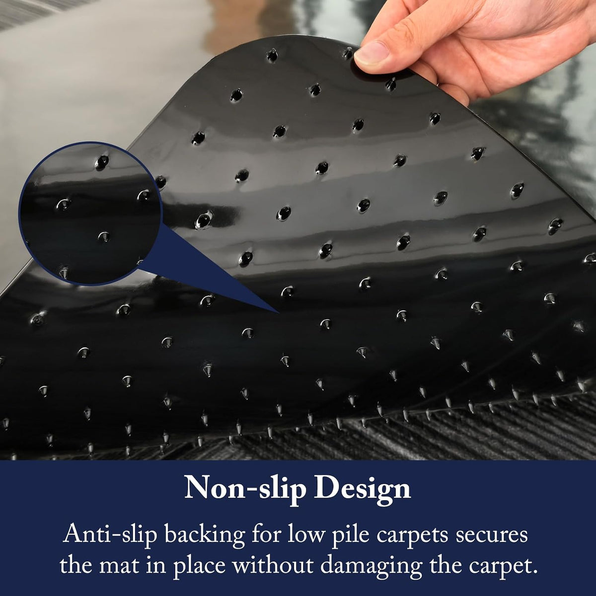 Desk Chair Mat for Carpet 36"x48" for Low Pile Carpets, Black