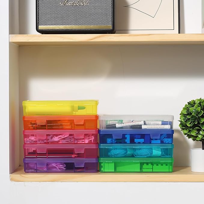novelinks Stackable Plastic Clear Storage Box Containers - Image 5