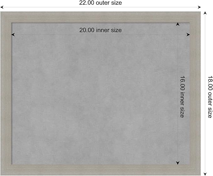 Amanti Art Grey Framed Magnetic Board 18x22 Small Vision Board - Image 3