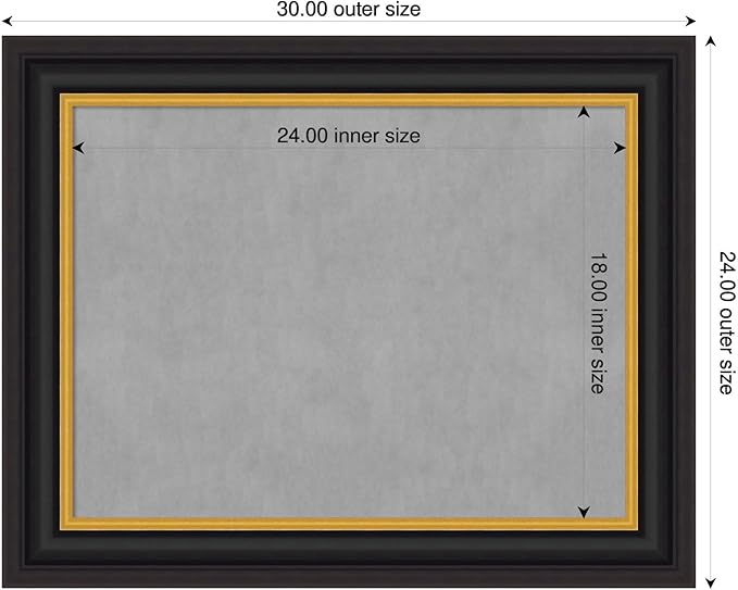 Amanti Art Black Framed Magnetic Board 24x30 Medium Vision Board - Image 2