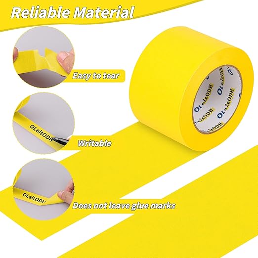 Oleitodh 12 Rolls Yellow Painters Tape Bulk 3 inch x 60 Yards, Painters Masking - Image 3