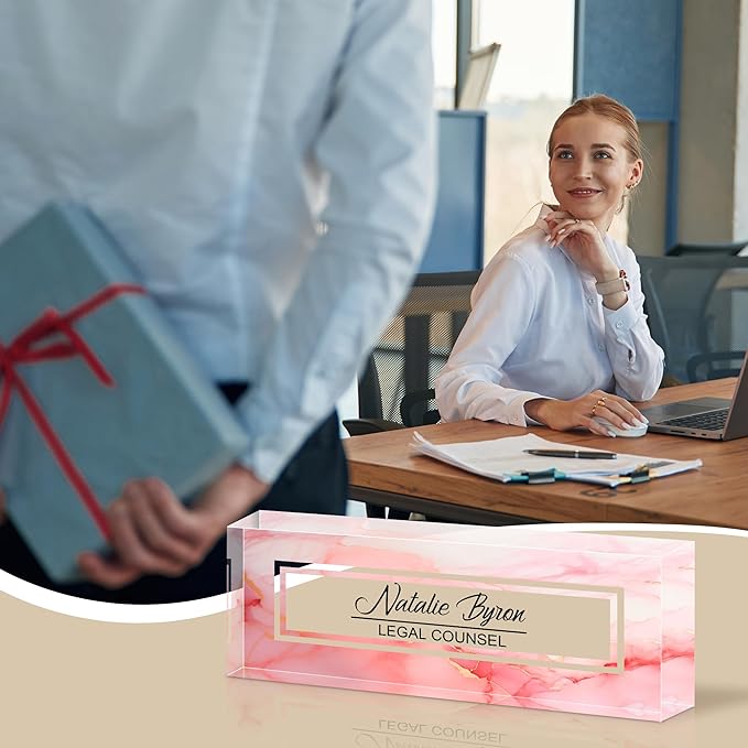 Personalized Name Plate for Desk, Custom Acrylic Desk Name Sign, Office - Image 6