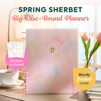 Happy Planner Disc-Bound Planner July 2026–June 2027, Big Size | Includes 3 extra months and 2 sticker sheets, 8.5" x 11", Dashboard Layout, Spring Sherbet theme