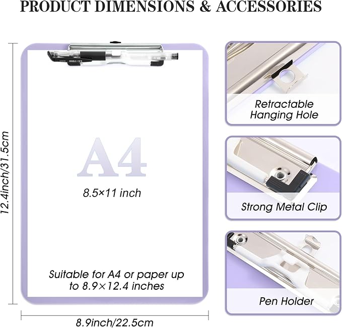 TFDLCG zm 1 PCS Purple Clipboard - Image 3