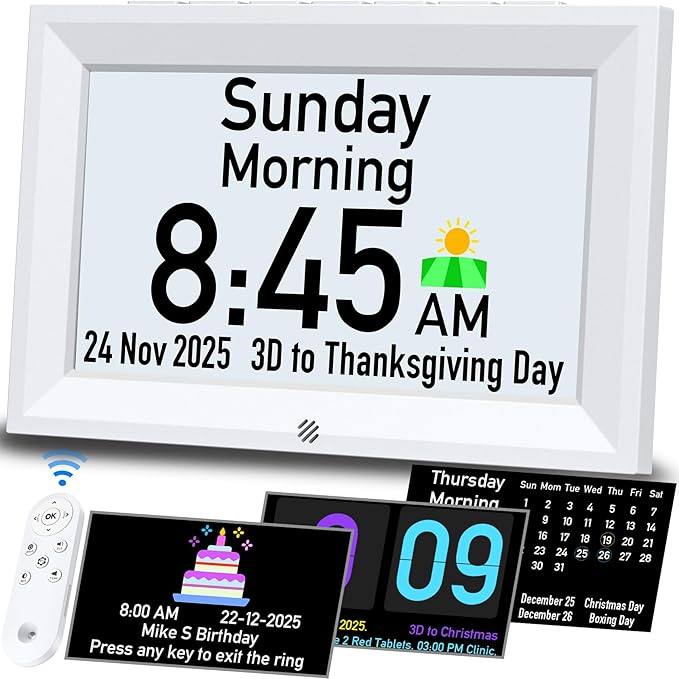 GOLOZA 7'' Digital Dementia Clock, Talking Clock by GOLOZA
