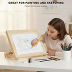 Tabletop Easel for Painting, 13.8"x11.4" Adjustable Portable Art Easel Includes - Image 5