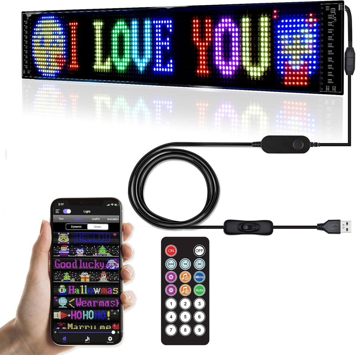Programmable LED Signs, Flexible Scrolling LED Display, Edit Text, Animations