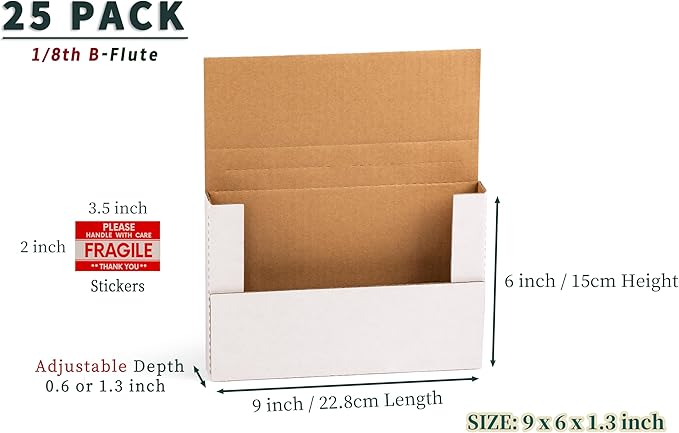YUSHYIJIE 9x6x1.3 inch Small Shipping Boxes, 25 Pack - Image 5