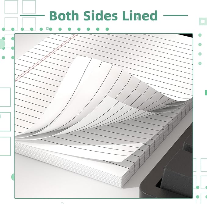 Legal Pads 5 x 8 Inch Notepad, 8 Pack Note Pads College Ruled Perforated Memo - Image 3