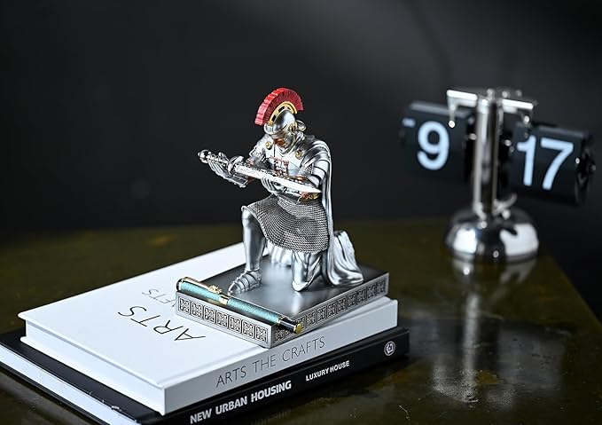 CYXStar Roman Praetorian Prefect Warrior Knight Pen Holder Desk Ornament Resin - Image 5