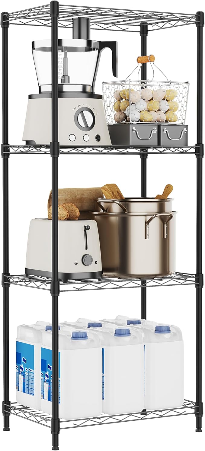 M MZG 4 Tiers Shelf Metal Storage Shelves Wire Rack Closet Organizers by MEIGAOPLASTICANDMETALHKCOLIMITED