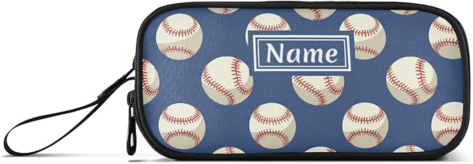 BOENLE Custom Baseballs Ball Blue Pencil Case Box Boys Girls Personalized Name - Image 8