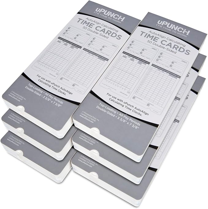 300 uPunch Time Cards for HN4000 AutoAlign Calculating Time Clocks by uPunch