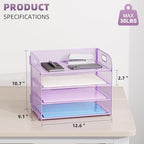 Marbrasse 4 Tier Paper Organizer Letter Tray - Image 3
