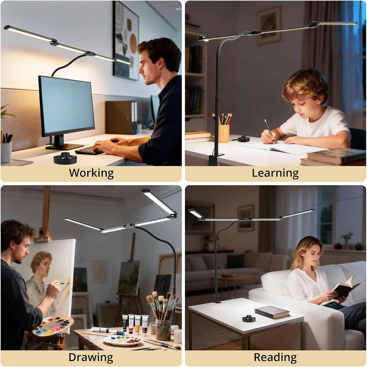 Desk Lamp, 24W Flexible Gooseneck Table Lamp with a Timing Function