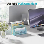 Marbrasse Mail Organizer for Desk, 3-Slot Mesh Metal Mail Holder countertop - Image 4