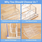 NIUBEE Clear Business Card Holder 4 Tier Acrylic Business Card Stand, 8 Slots - Image 5