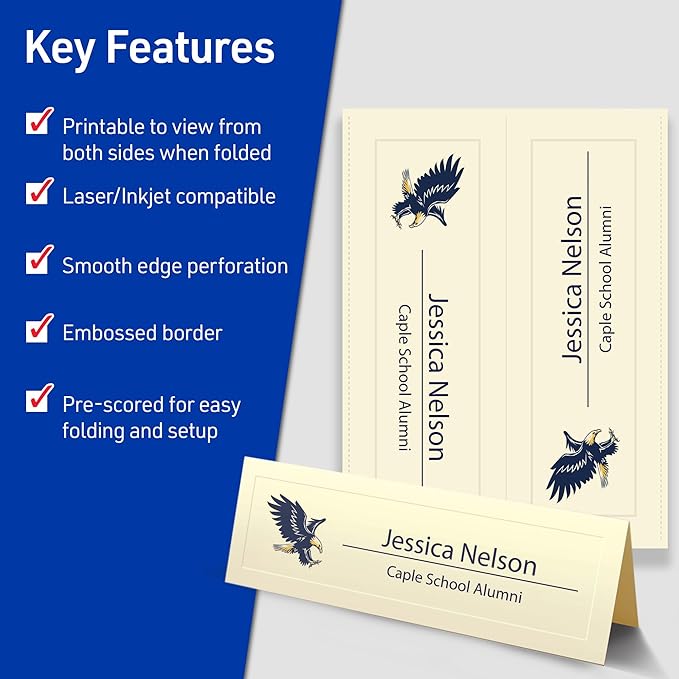 Avery Printable Tent Cards, 3.5" x 11", Ivory - Image 2