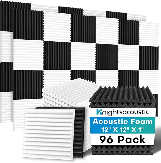96 Pack Sound Proof Foam Panels by Knightsacoustic