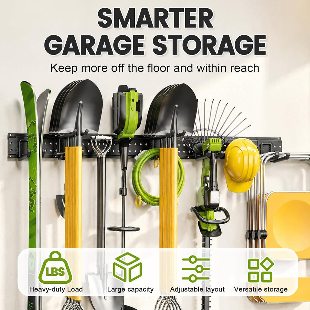 garage tool organizer wall mount, 49.5 inch heavy shown in use