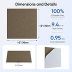 UNECHO 12 Pack 12" X 12" X 0.4" Acoustic Panels - Image 3