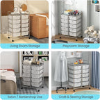 LDAILY 10 Drawer Rolling Cart, Storage Cart Organizer on Wheels, Drawer Cart - Image 9
