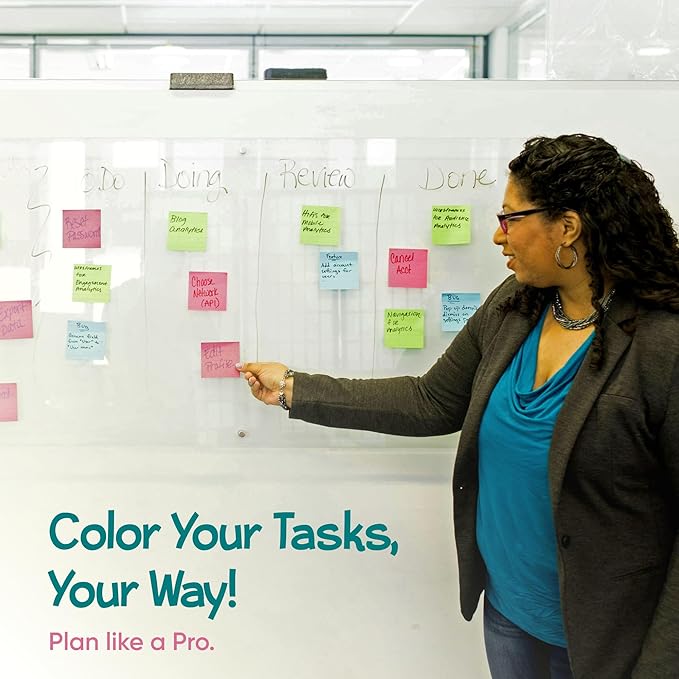 Lined Sticky Notes 3x3 Pack of 8, Bright Colored Super Self Sticky Pads - Image 7