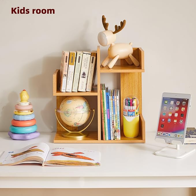 Aibiju Short Bookshelf Small Desk Organizer, Cactus Bookshelf Unique Bookcase - Image 6