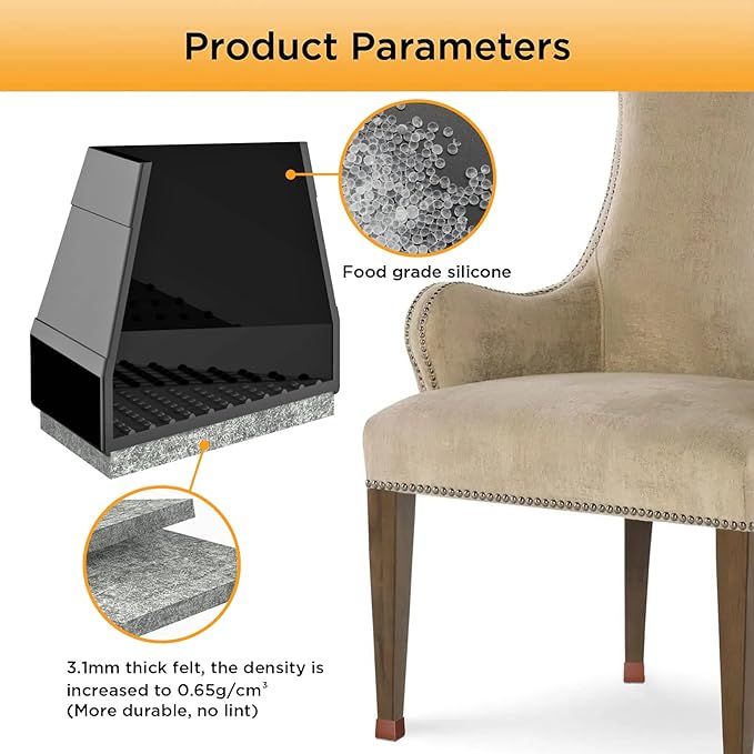 Square Chair Leg Protectors for Hardwood Floors - Image 5