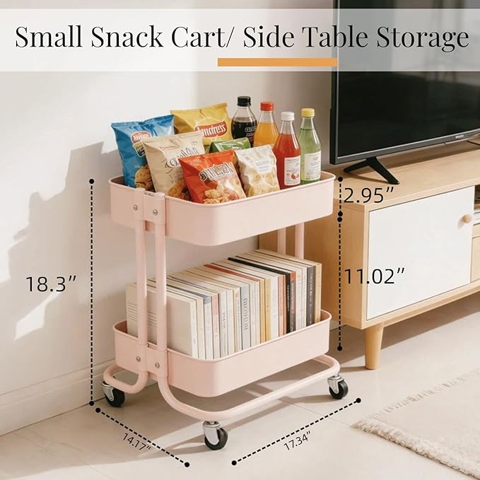 LIWNYRK 2 Tier Rolling Cart - Image 5